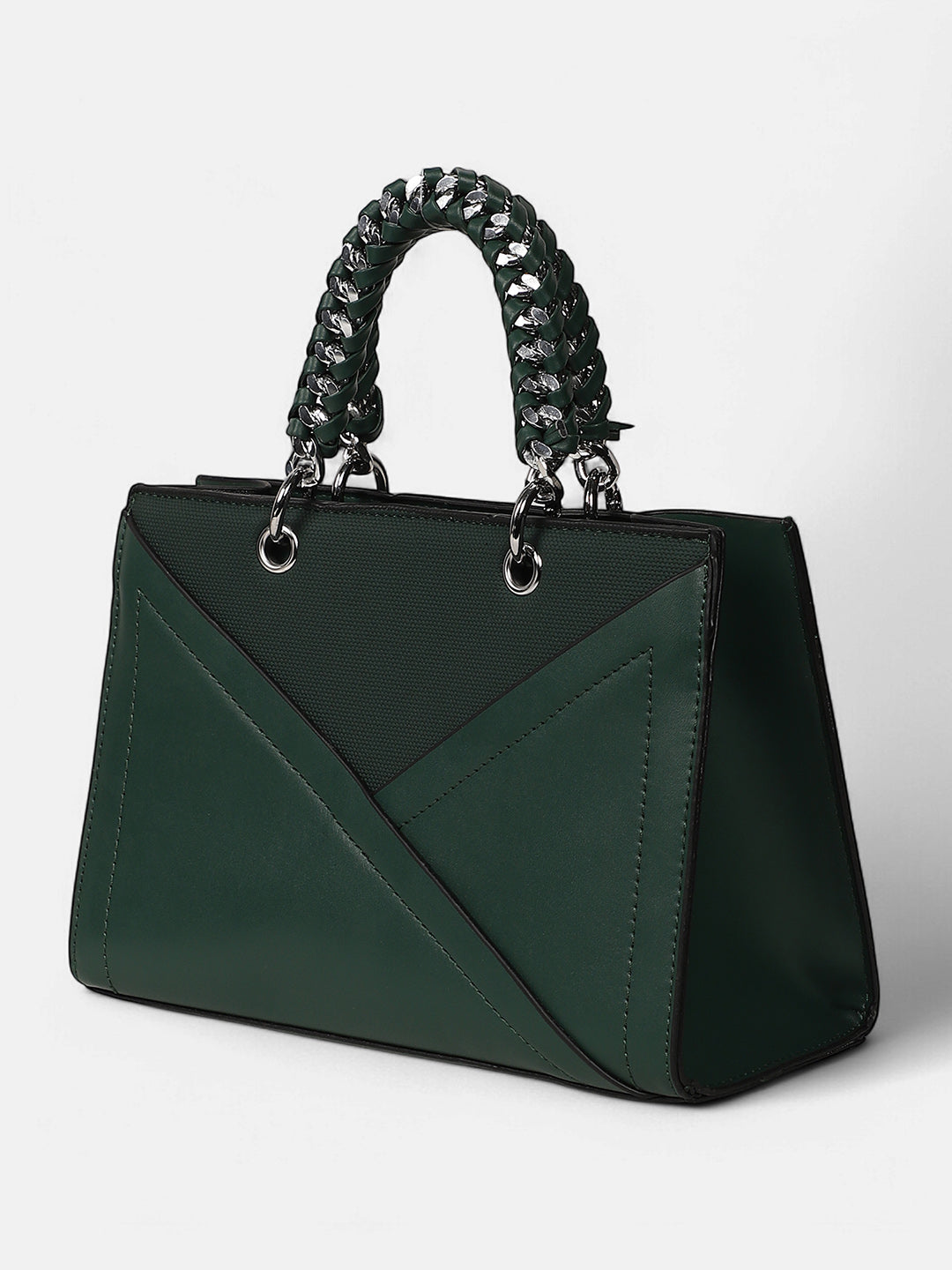 The Overlap-Chainlink Hand Bag - Emerald Green