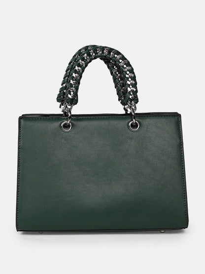 The Overlap-Chainlink Hand Bag - Emerald Green