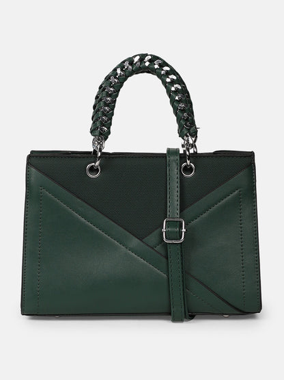 The Overlap-Chainlink Hand Bag - Emerald Green