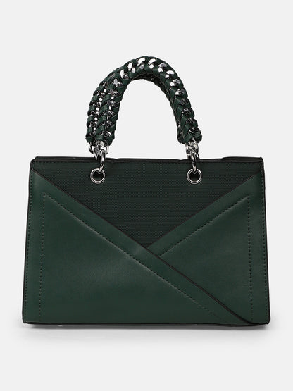 The Overlap-Chainlink Hand Bag - Emerald Green