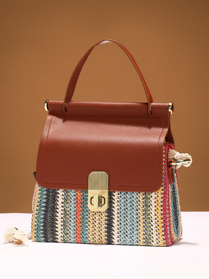 The Small Straw-MÃ©decin Hand Bag - Multicolour