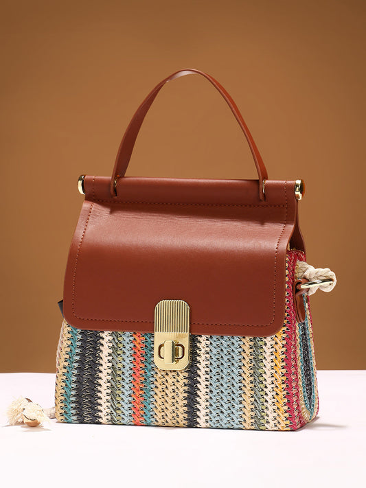 The Small Straw-MÃ©decin Hand Bag - Multicolour