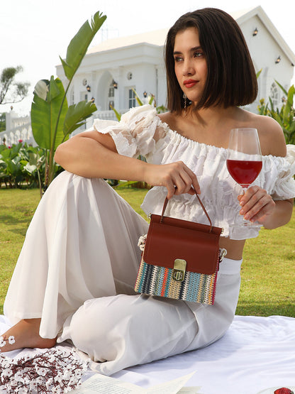The Small Straw-MÃ©decin Hand Bag - Multicolour