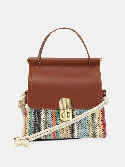 The Small Straw-MÃ©decin Hand Bag - Multicolour
