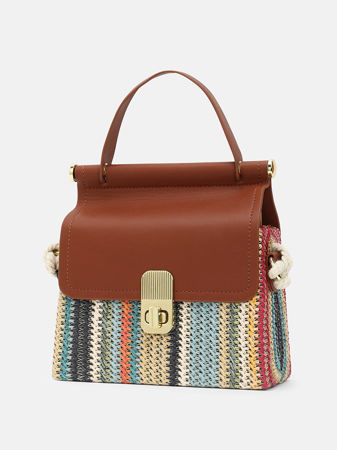 The Small Straw-MÃ©decin Hand Bag - Multicolour