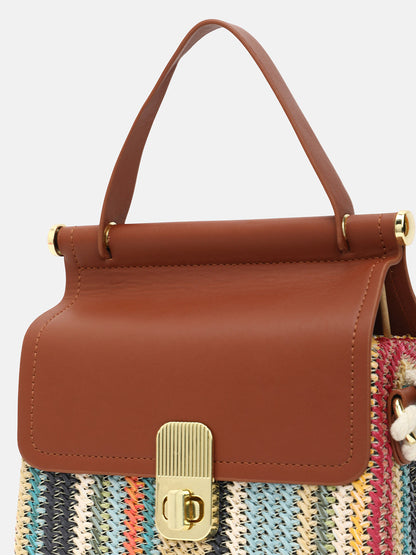 The Small Straw-MÃ©decin Hand Bag - Multicolour