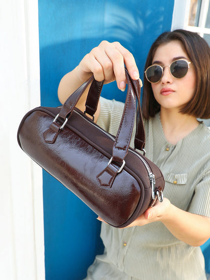 The Small Retro Bowling Bag - Coffee Brown