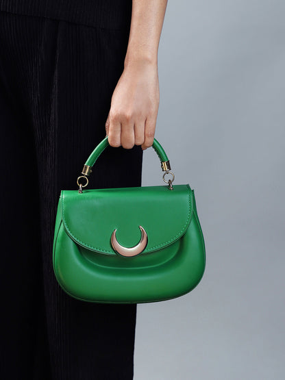 The Crescent Hand Bag - Forest Green