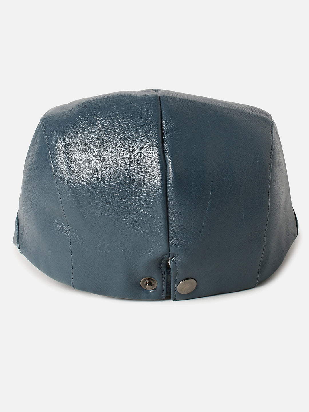 Blue Solid Vegan Leather Driver Cap
