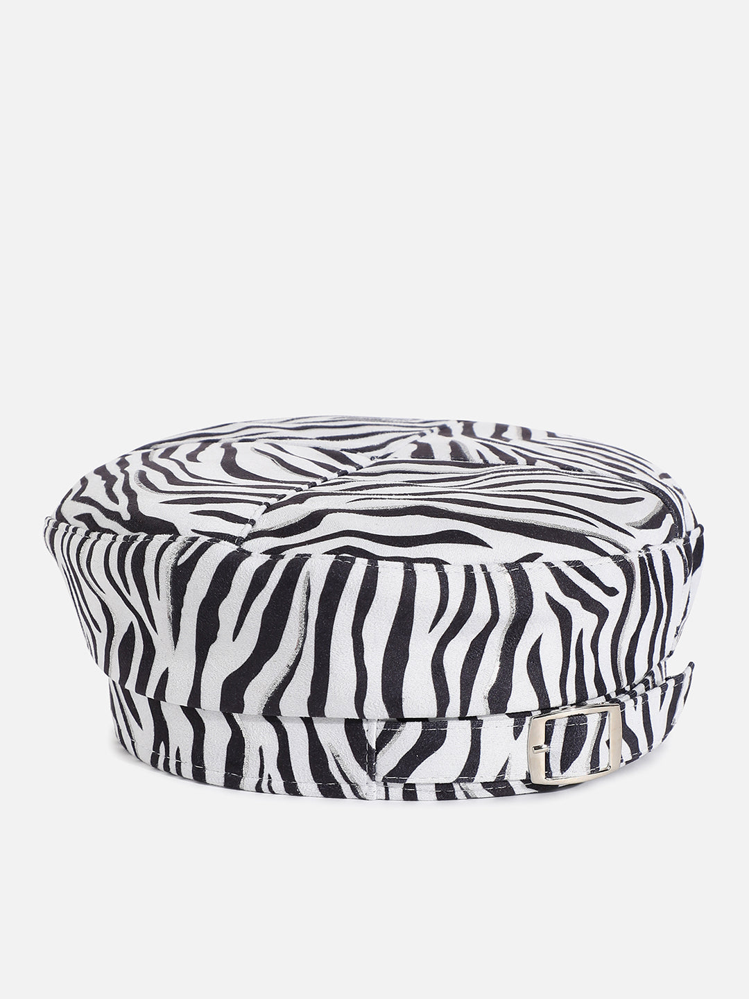 Black & White Zebra Textured Beret Hat