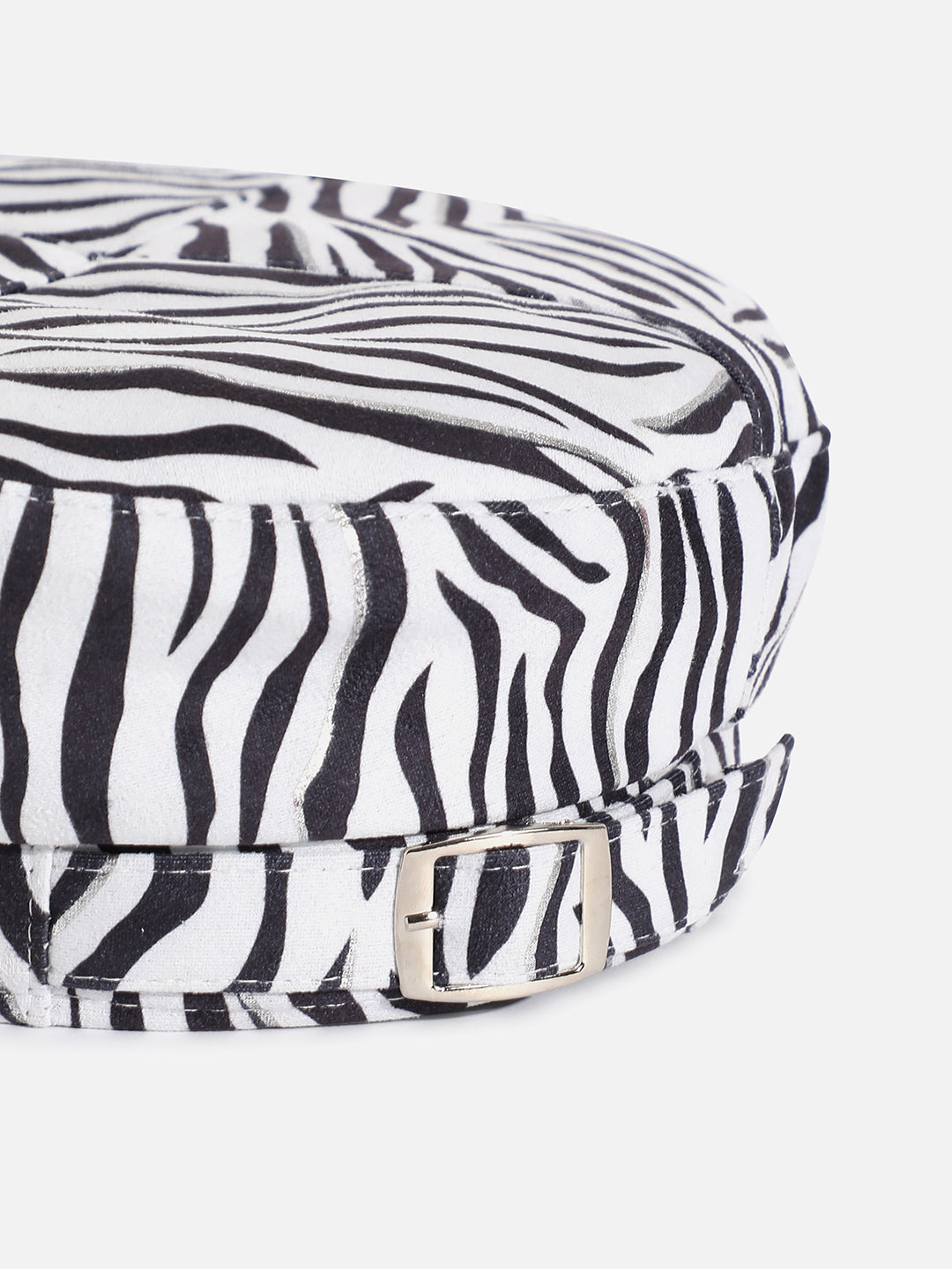 Black & White Zebra Textured Beret Hat