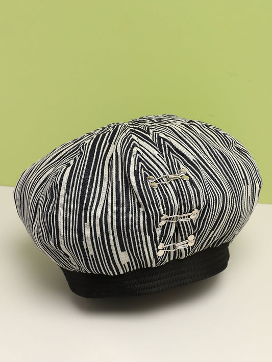 Black & White Textured Bakerboy Hat