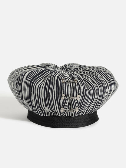Black & White Textured Bakerboy Hat