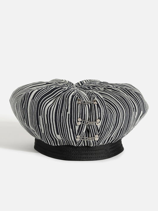Black & White Textured Bakerboy Hat