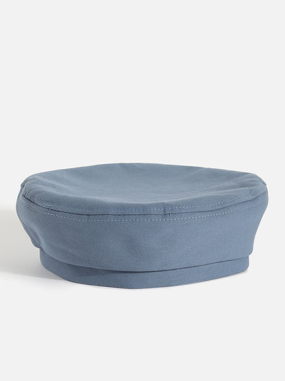 Light Blue Solid Beret Hat