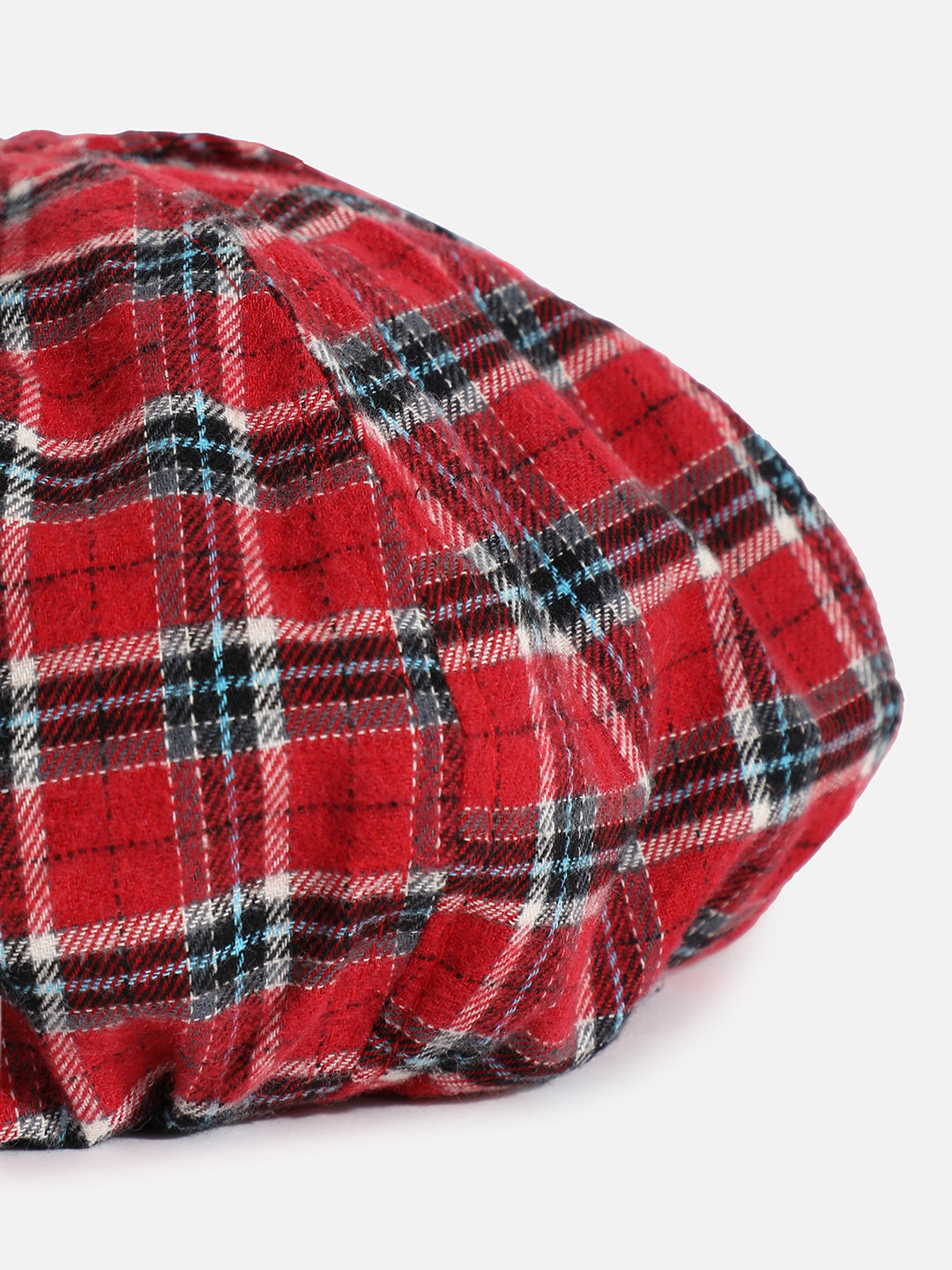 Red Scottish Checked Textured Bakerboy Hat
