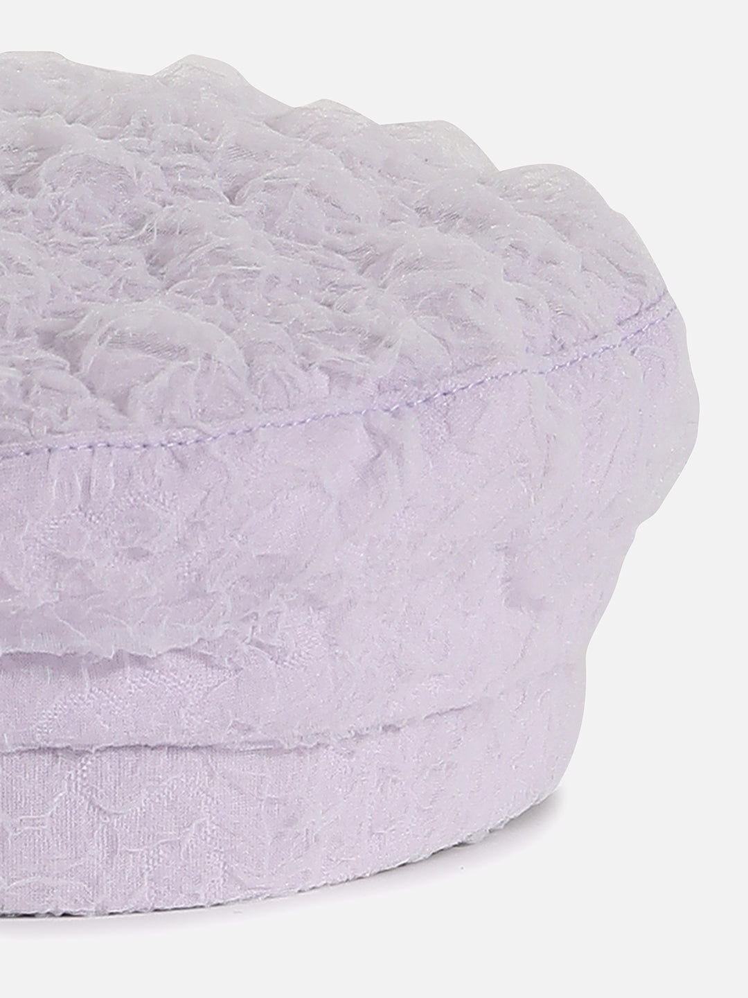 White Textured Beret Hat