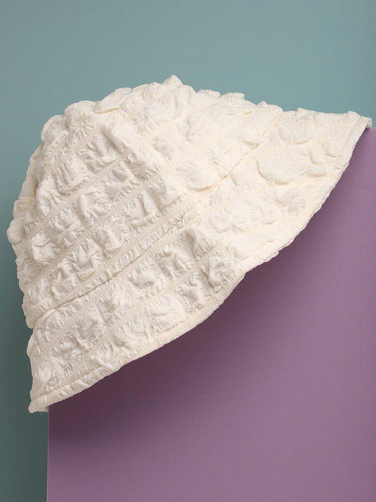 White Solid Bucket Hat