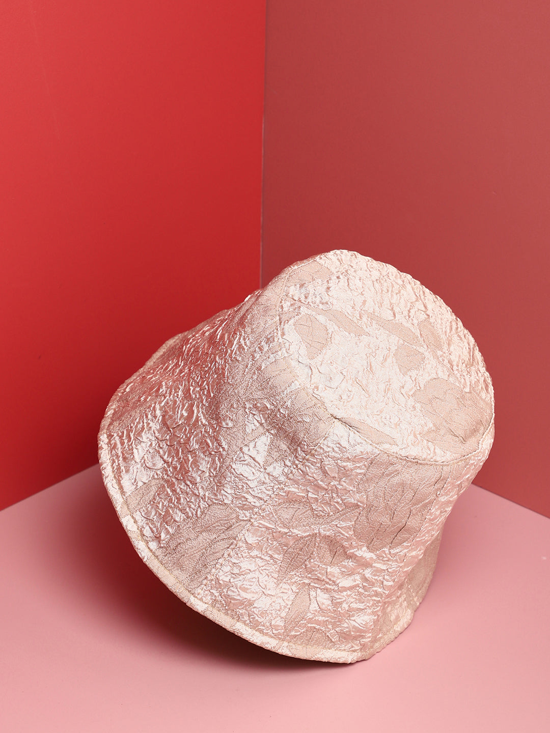 Beige Textured Bucket Hat