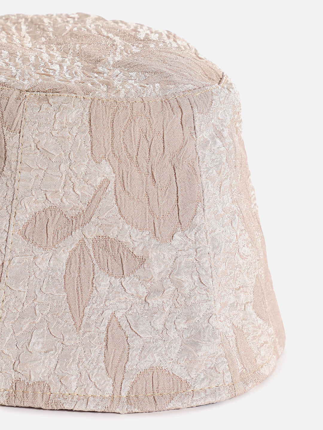 Beige Textured Bucket Hat