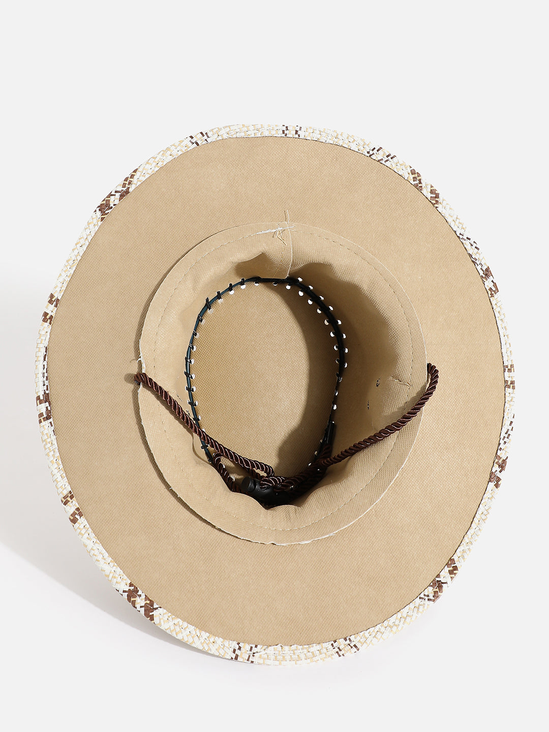WHITE & BEIGE TEXTURED COWBOY HAT