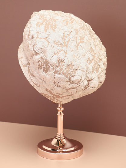 Beige Textured Beret Hat