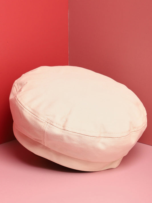 White Solid Beret Hat