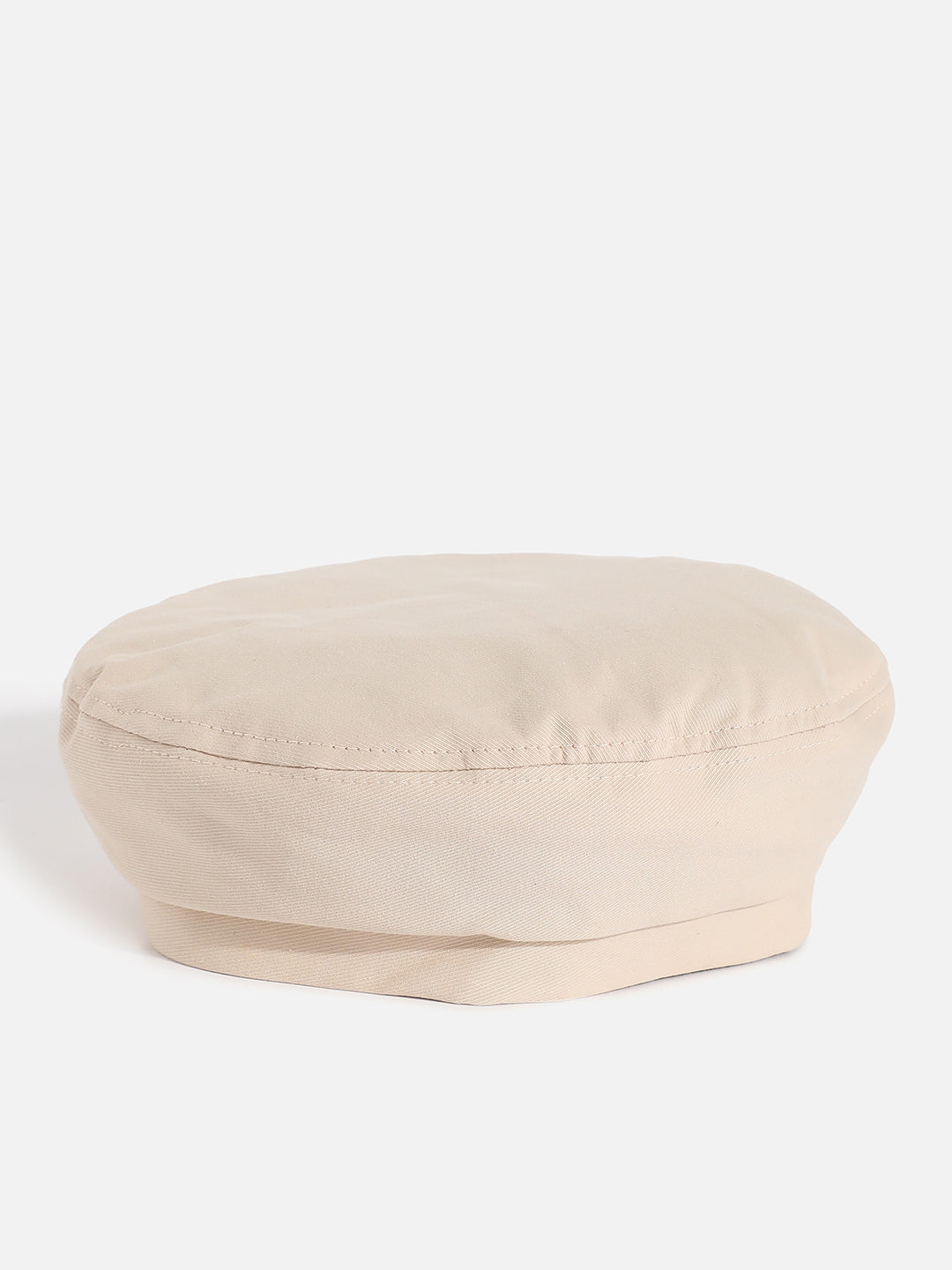 White Solid Beret Hat