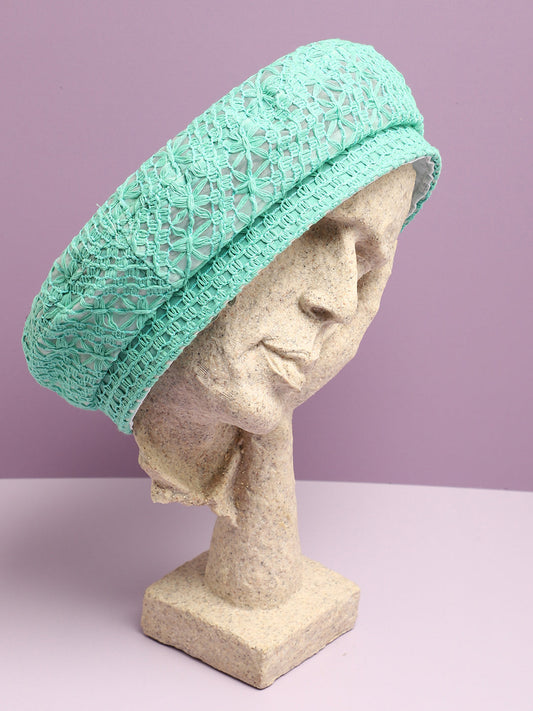 Mint Green Textured Beret Hat