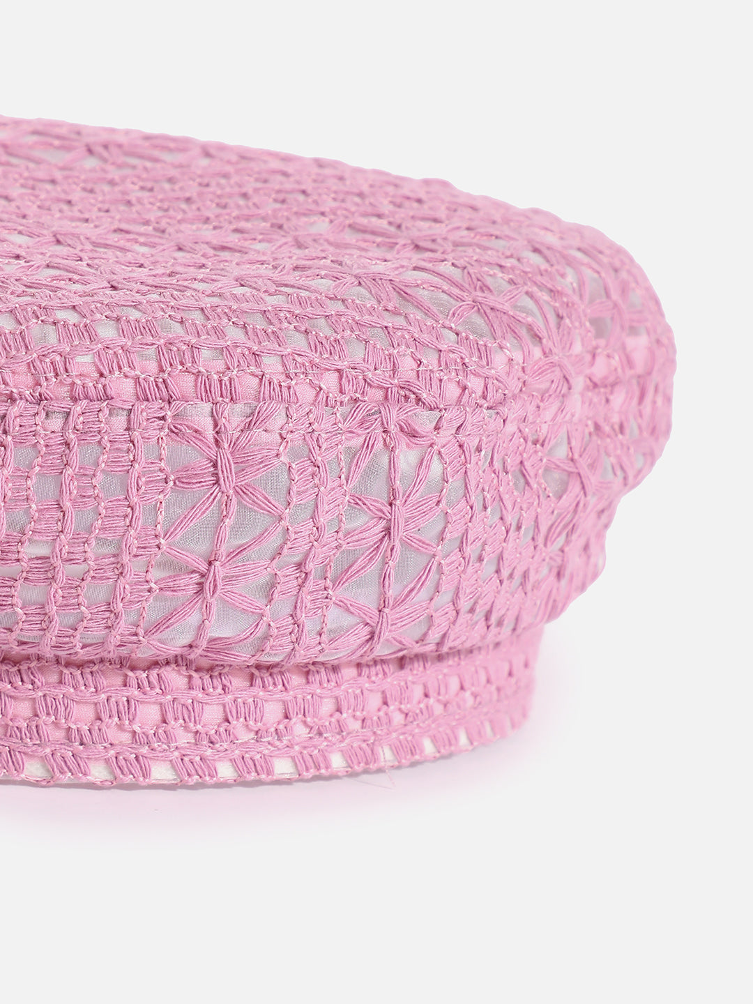 Pink Textured Beret Hat