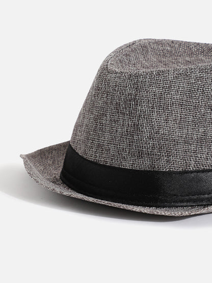 Black Textured Fedora Hat