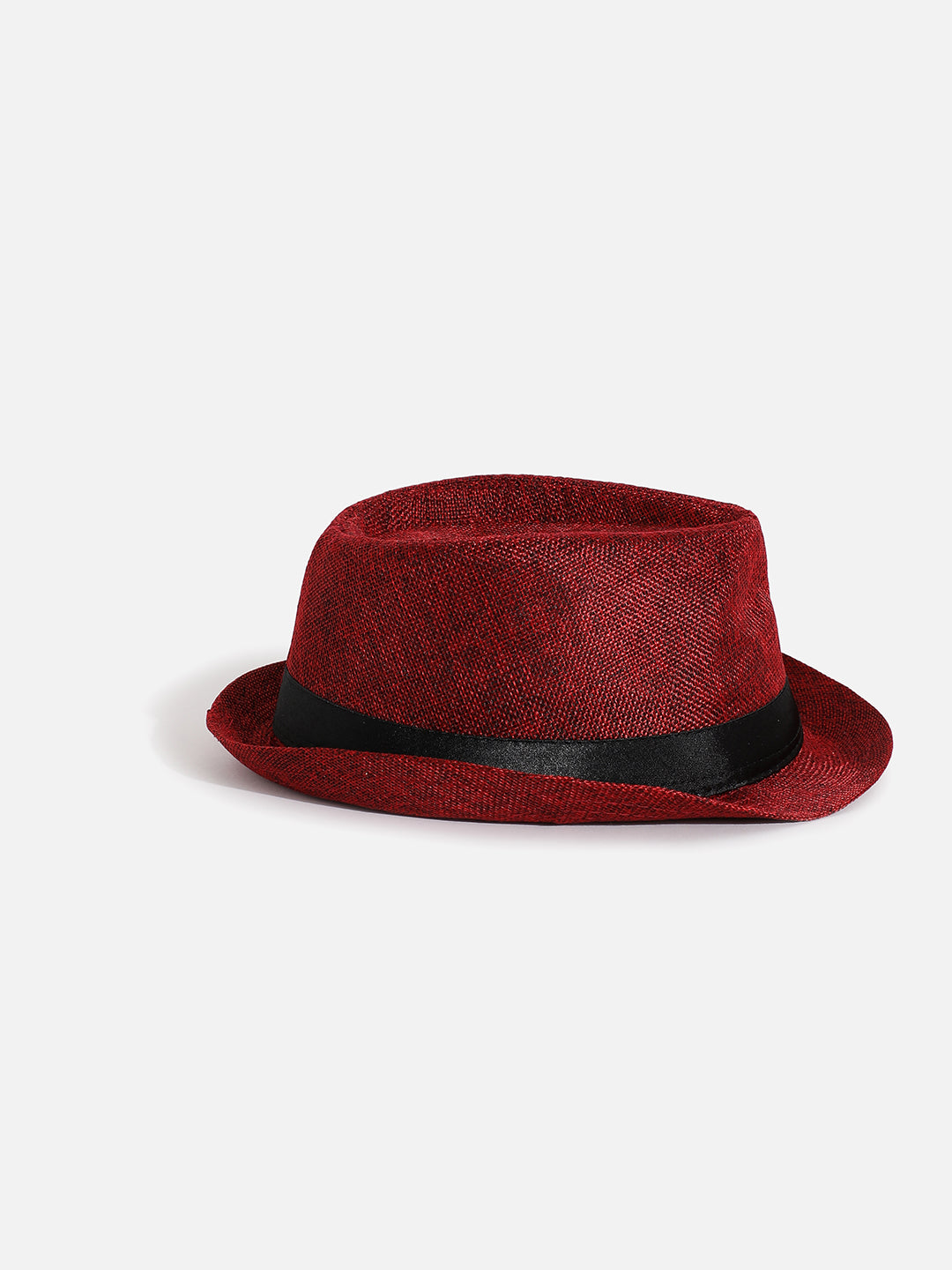 Red Textured Fedora Hat