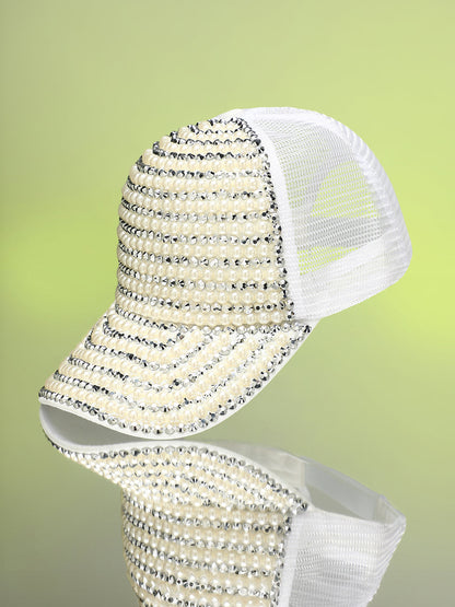 Studded Pearl Baseball Cap