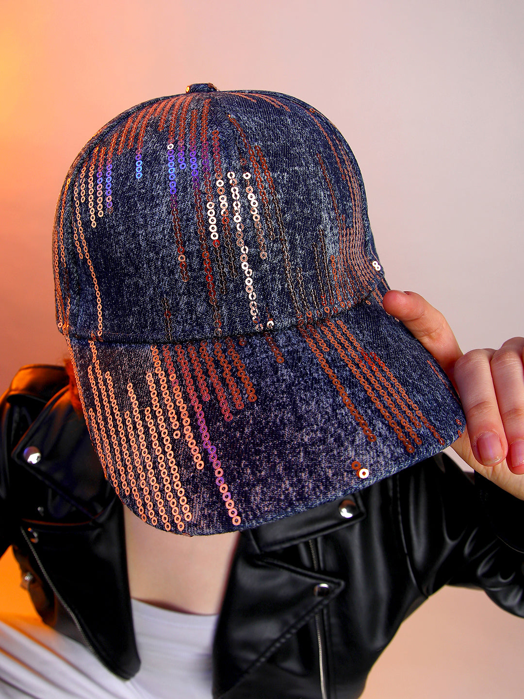 Heathered Sequin Baseball Cap