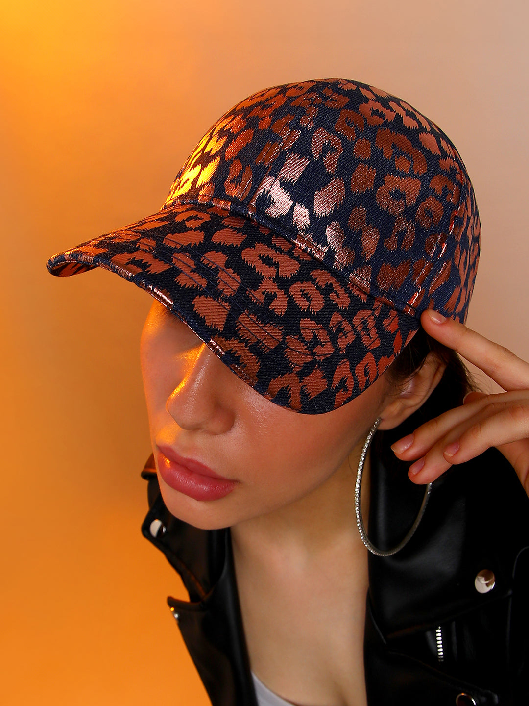Metallic Leopard Baseball Cap