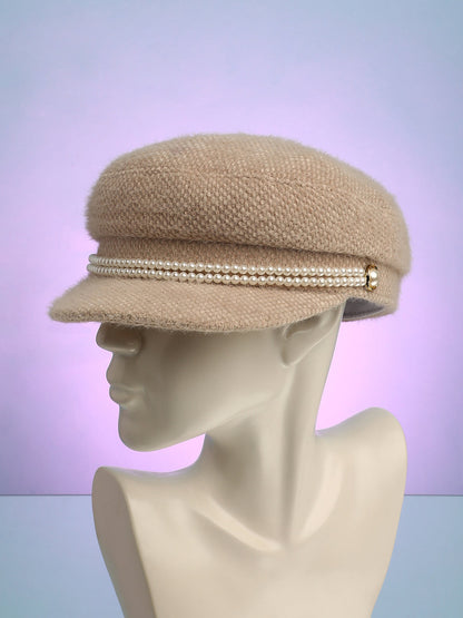 Pearl-Lined Breton Cap - Saltbox Beige