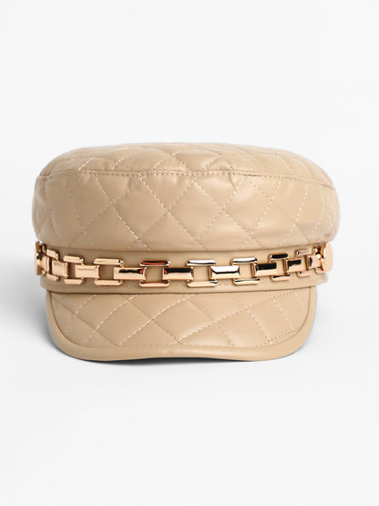 Quilted Breton Cap - Sand Beige