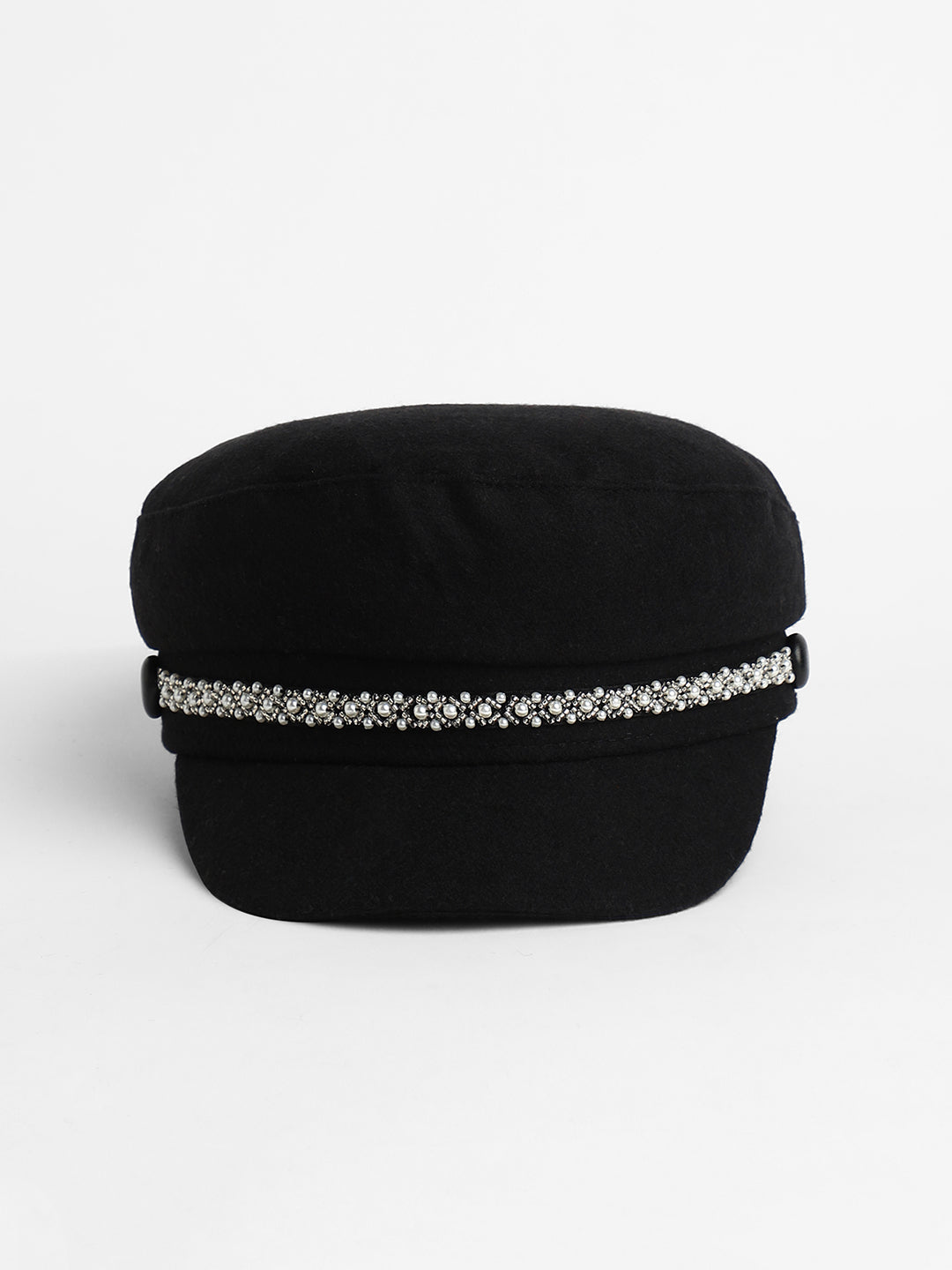 Embellish-Lined Breton Cap - Midnight Black