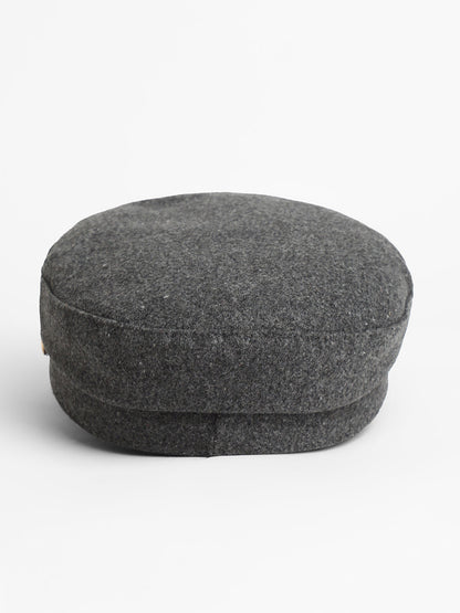 Chain-Lined Breton Cap - Charcoal Grey