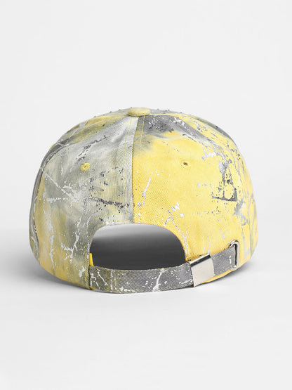 Studded Ombre Basketball Cap - Ash Grey & Lemon Yellow