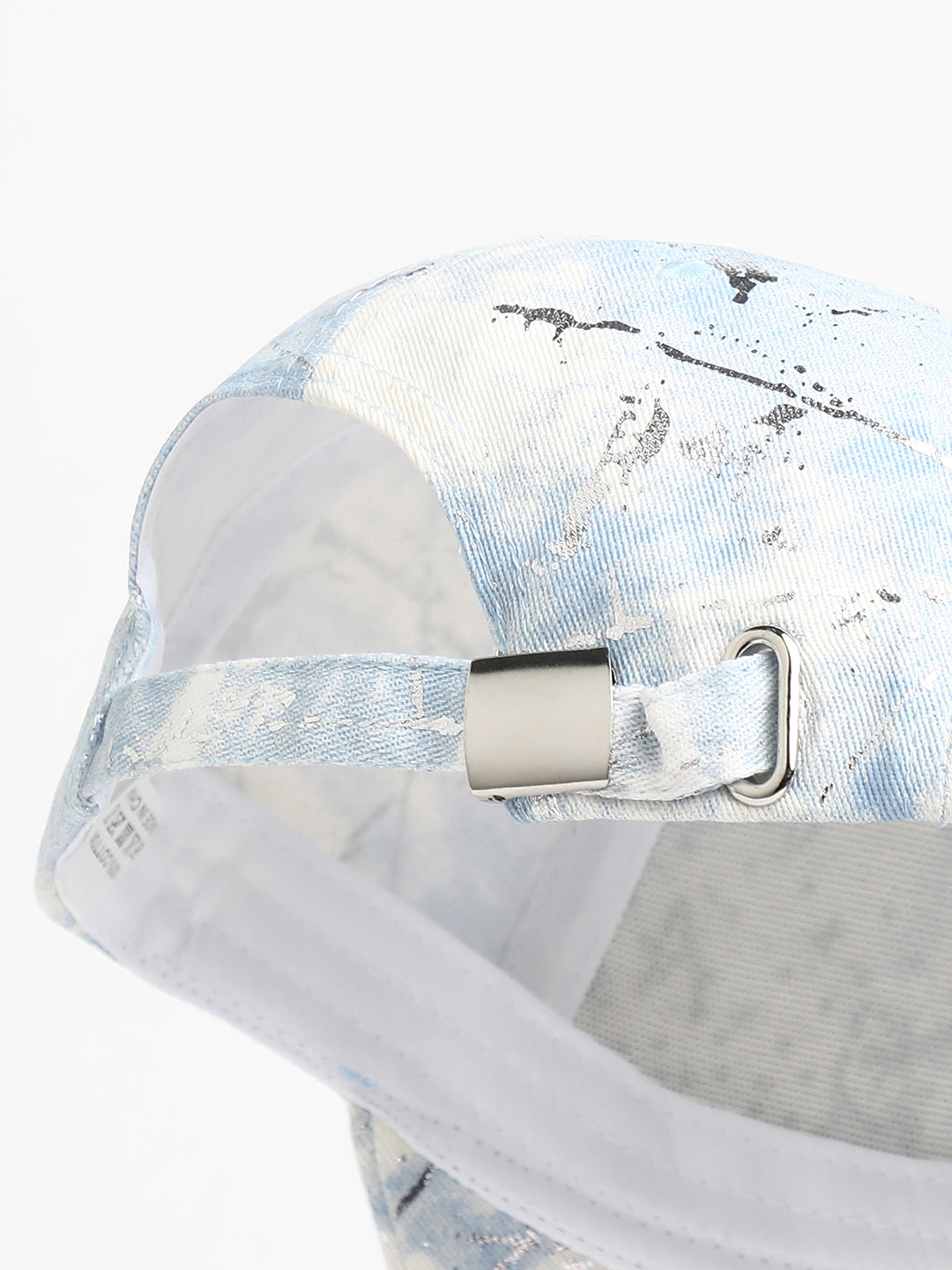 Studded Ombre Basketball Cap - Sky Blue & Ivory White