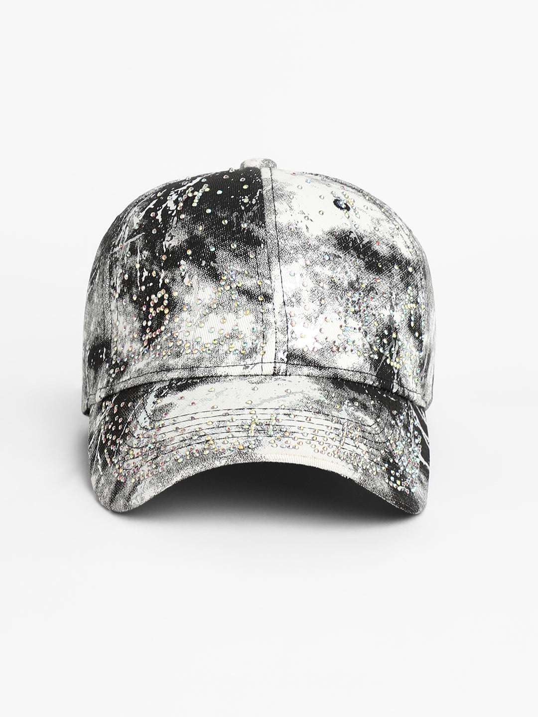 Studded Ombre Basketball Cap - Midnight Black & Ash Grey