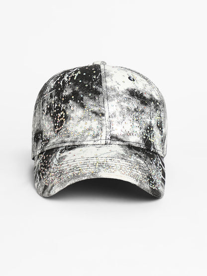 Studded Ombre Basketball Cap - Midnight Black & Ash Grey