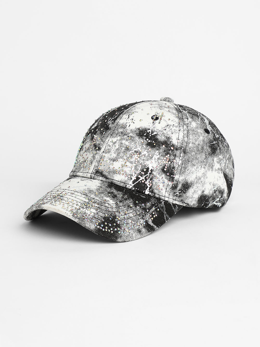 Studded Ombre Basketball Cap - Midnight Black & Ash Grey