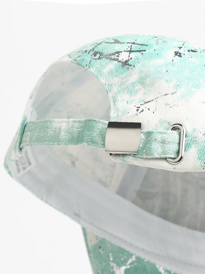 Studded Ombre Basketball Cap - Mint Green & Ivory White