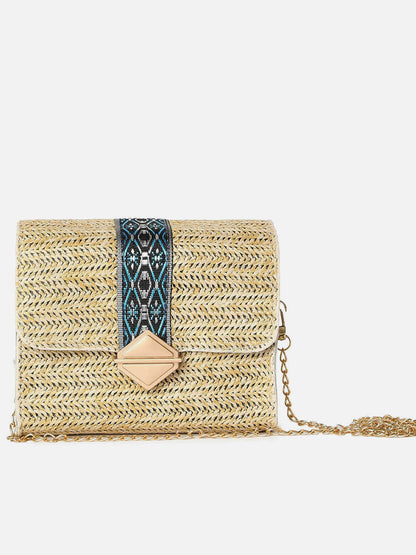 Hessian Beige Cross Body Bag