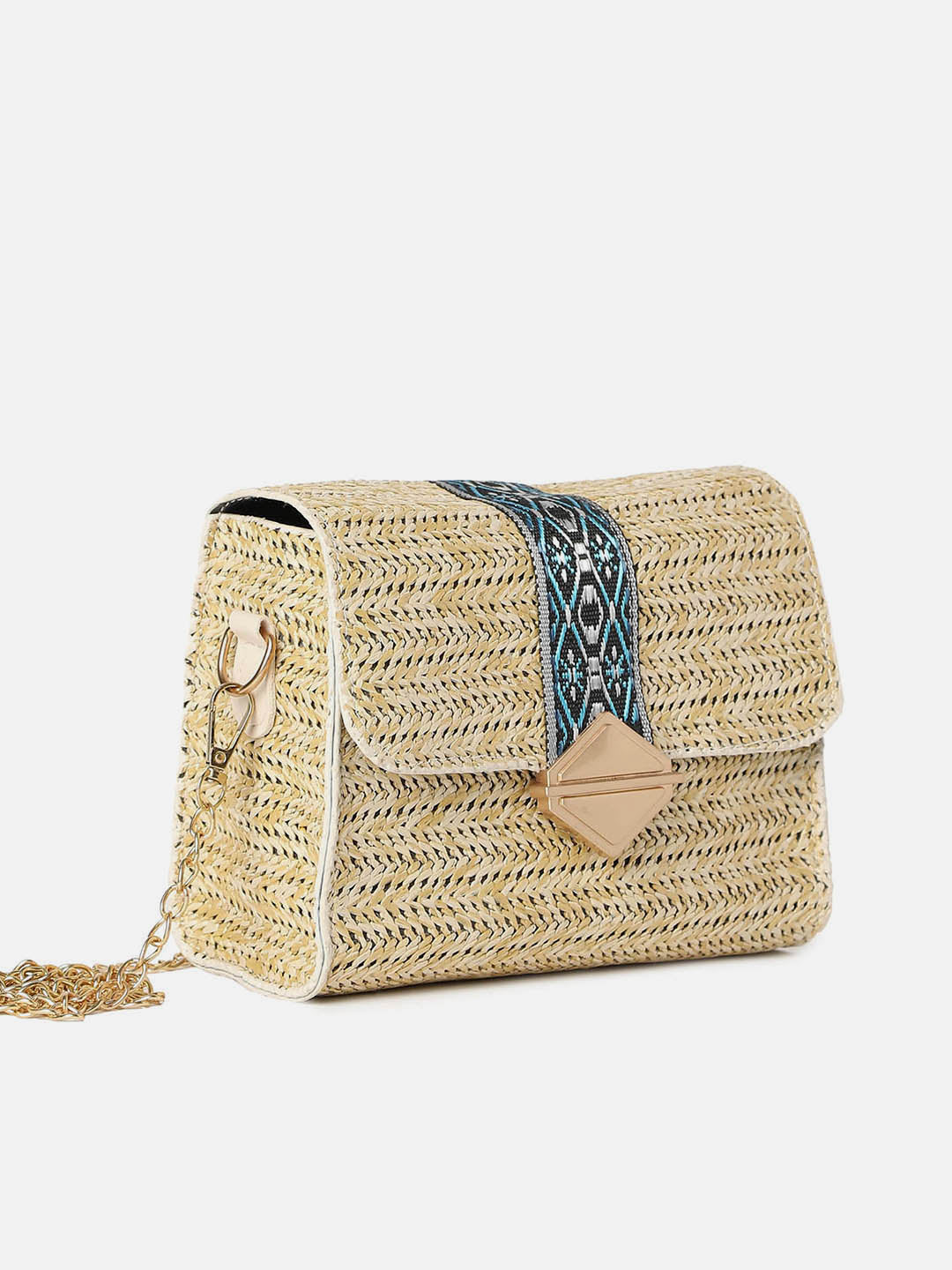 Hessian Beige Cross Body Bag
