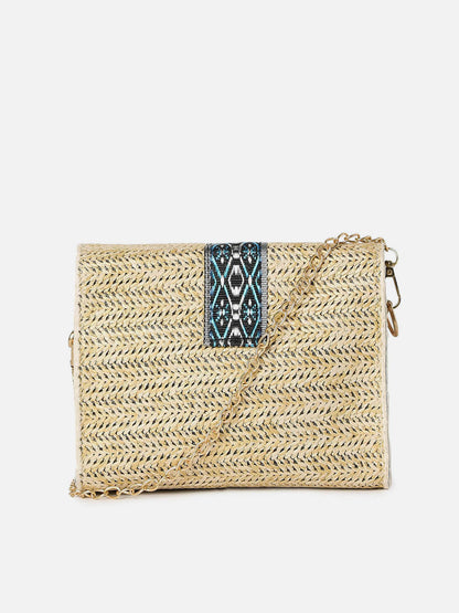 Hessian Beige Cross Body Bag