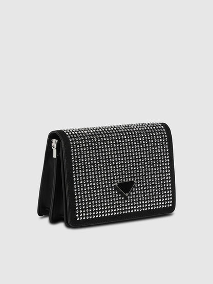 Studded Triangle Sling Bag - Black