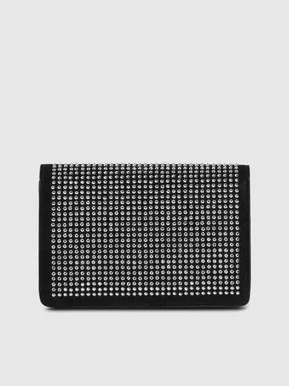 Studded Triangle Sling Bag - Black
